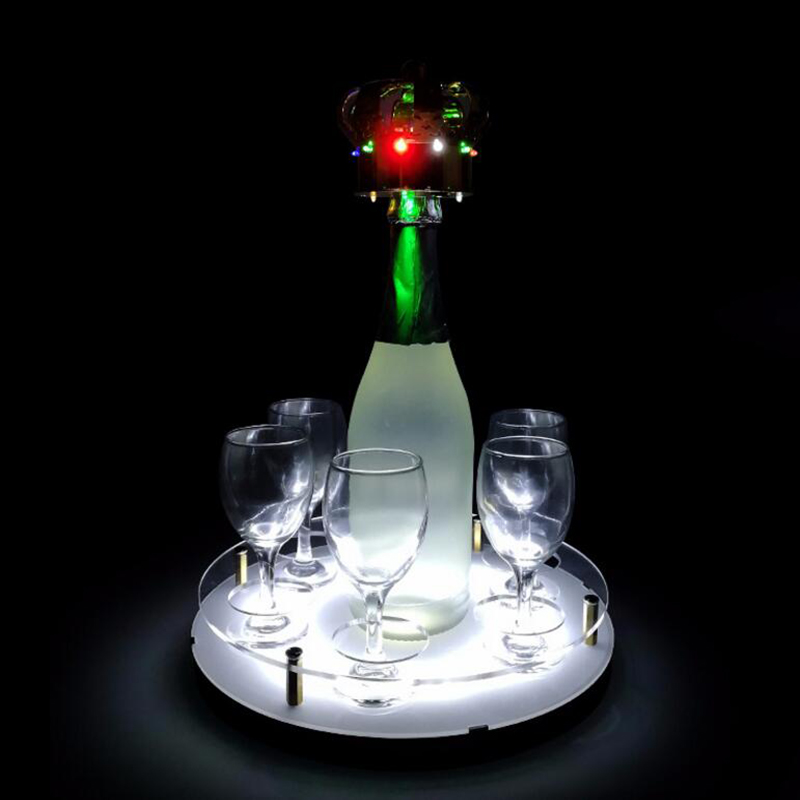 Illuminated Wine Glorifier Shot Glass LED serving tray display holder